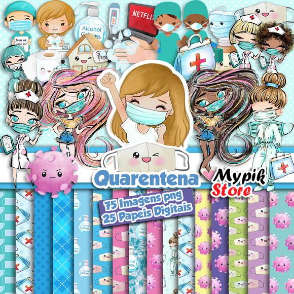 Kit Digital Quarentena - Scrapbook