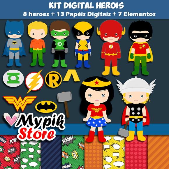 Kit Digital Super Heróis - 04