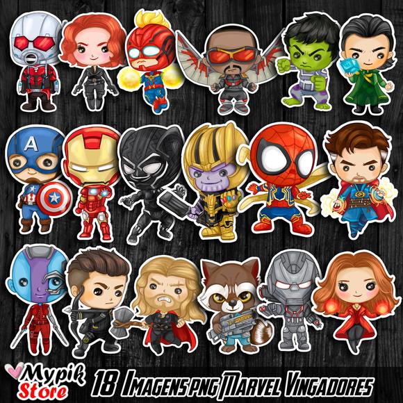 Kit Digital Super Heróis Marvel cutes