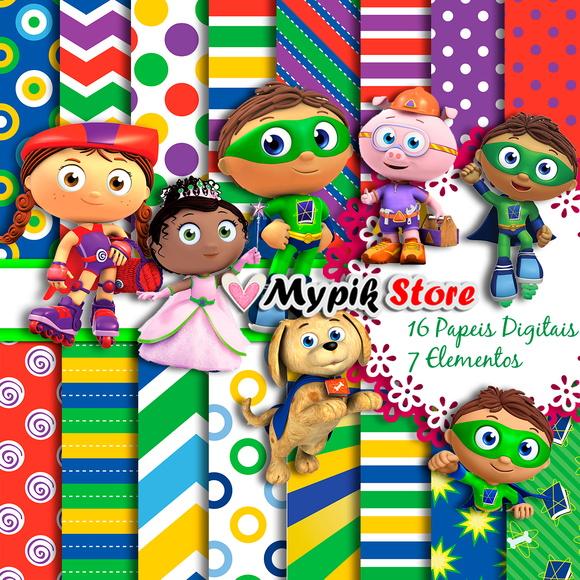 Kit Digital Super why Scrapbook