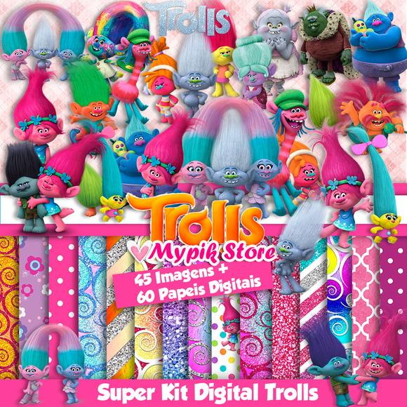 Kit Digital Trolls Coleção Scrapbook