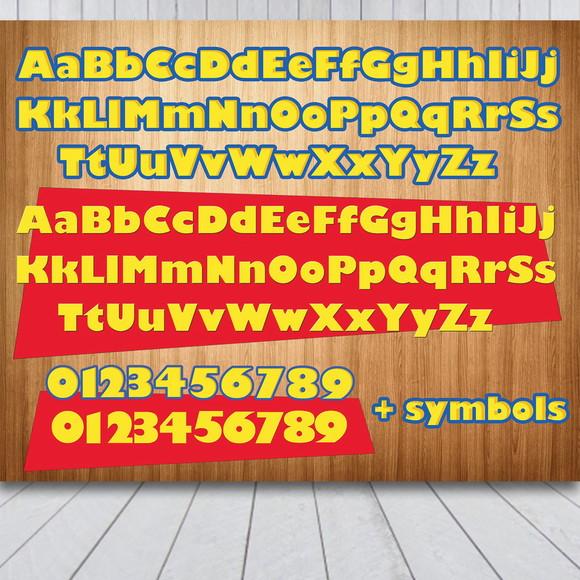 Kit Digital Toy Story PNG letras do alfabeto e números