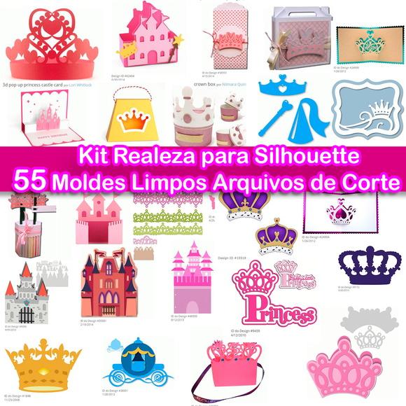 Kit Moldes Limpos Realeza Arquivo de corte Silhouette
