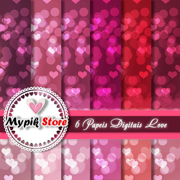 Kit Papel Digital Love Namorados - 10