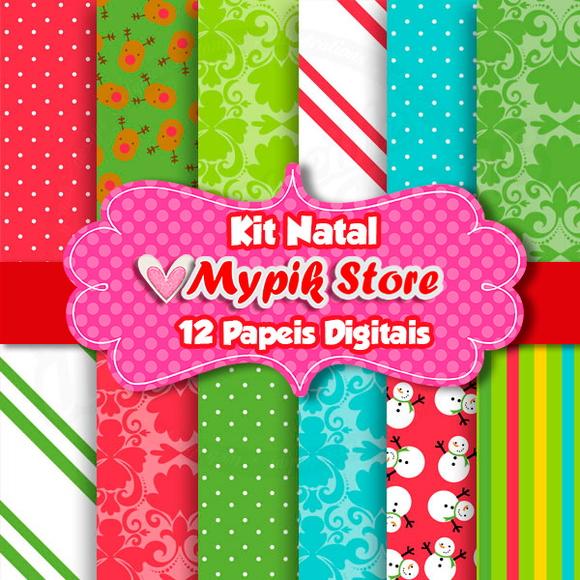 Kit Papel Digital Natal Coleção - 25