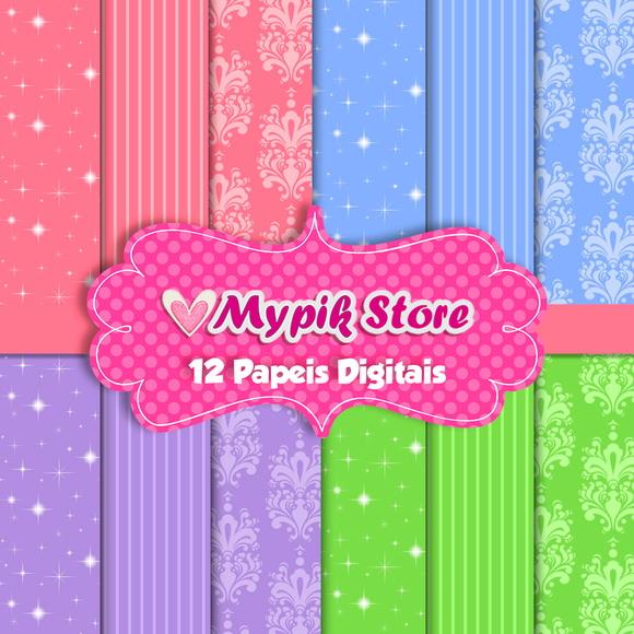 Kit Papel Digital Princesas Modelo 13