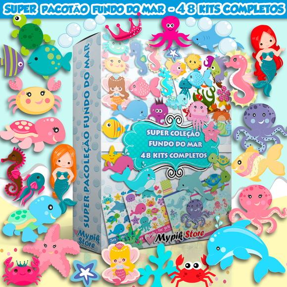 Super Kit Digital com 48 Kits Fundo do Mar