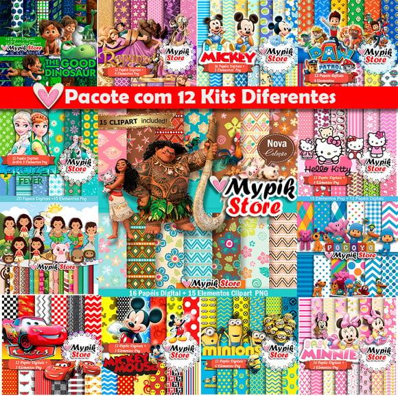 Super Kit Digital com 12 Kits - Coleção Scrapbook