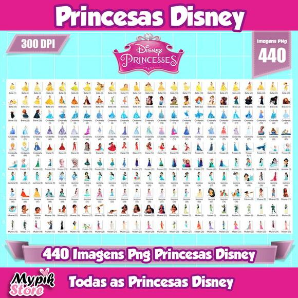 Super Kit Digital Imagens png Todas as Princesas Disney