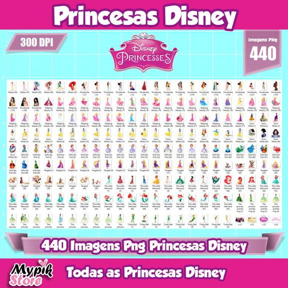 Super Kit Digital Imagens png Todas as Princesas Disney