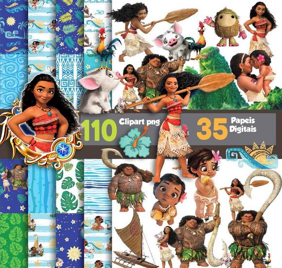 Super Kit Digital Moana Coleção Vol.2