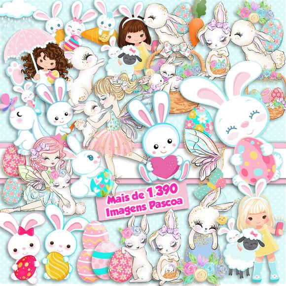 Super Pack Kit Digital Páscoa 1390 Imagens