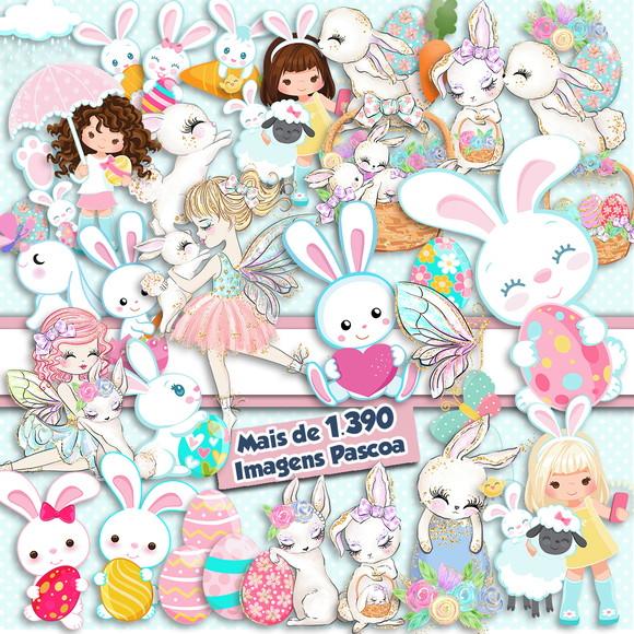 Super Pack Kit Digital Páscoa 1390 Imagens