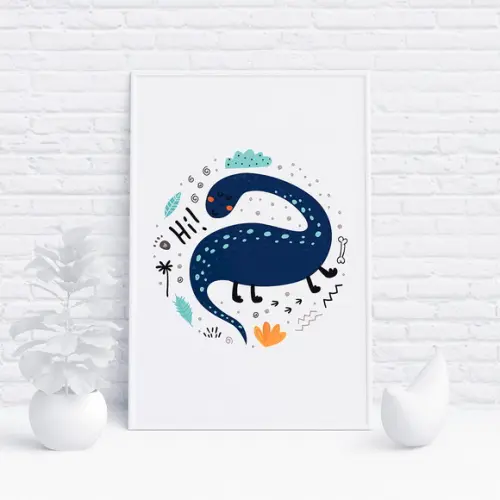 Arte Digital Quadro Dinossauro 01