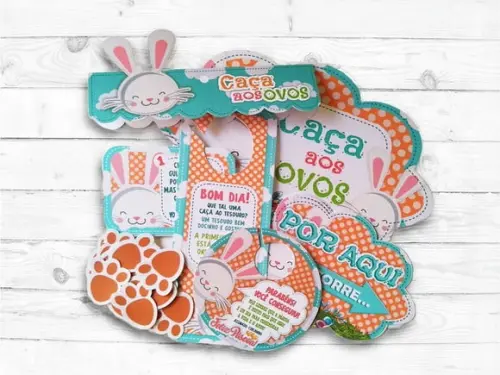 Kit Arquivos de Corte Páscoa Caça aos Ovos Silhouette e pdf