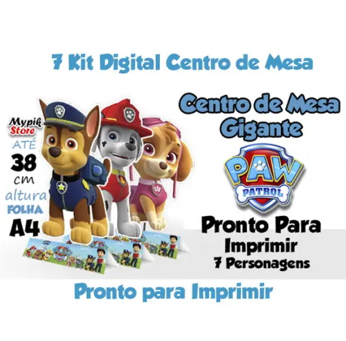 Kit Centro de Mesa Patrulha Canina