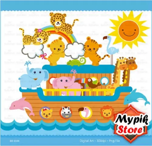 Kit Digital Arca de Noé Scrapbook - 01
