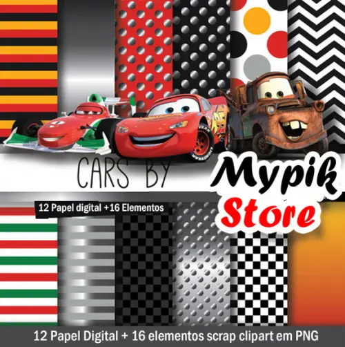 Kit Digital Carros da Disney - 22