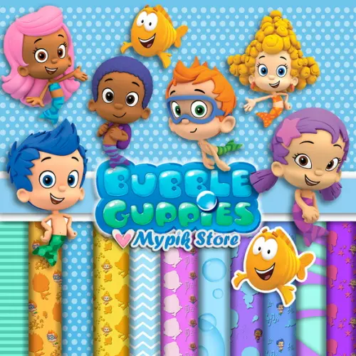 Kit Digital Bubble Guppies para personalizar -Coleção