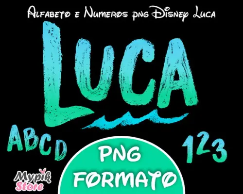 Kit Digital Disney Luca Alfabeto e Números PNG