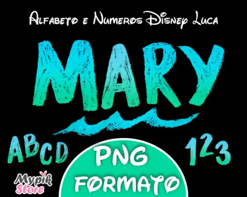 Kit Digital Disney Luca Alfabeto e Números PNG