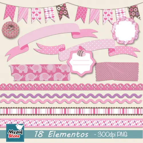 Kit Digital Fitas Tags Scrapbook - 05
