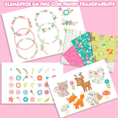 Kit Digital Floresta encantada Floral
