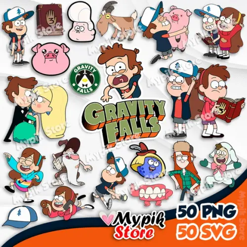 Kit Digital Gravity Falls Png e Svg