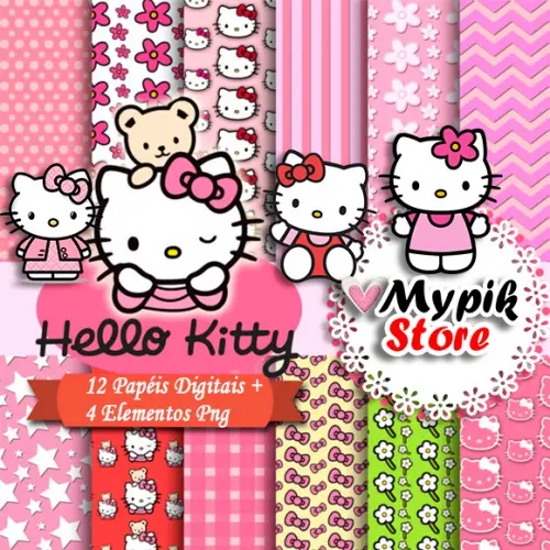 Kit Digital Hello Kitty - Coleção Scrap