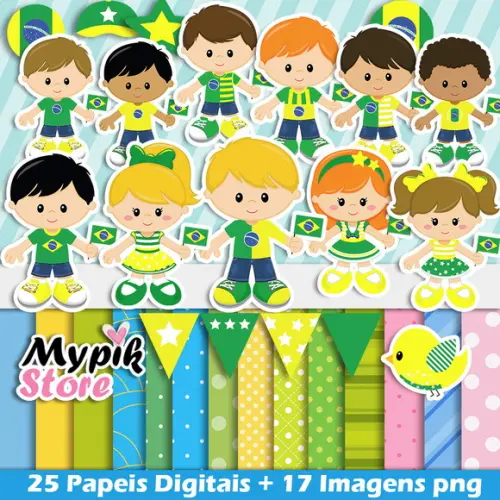 Kit Digital imagens Copa do Mundo Brasil Cutes
