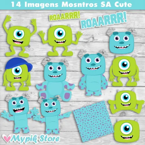 Kit Digital Imagens Monstros S.A Cutes - 03
