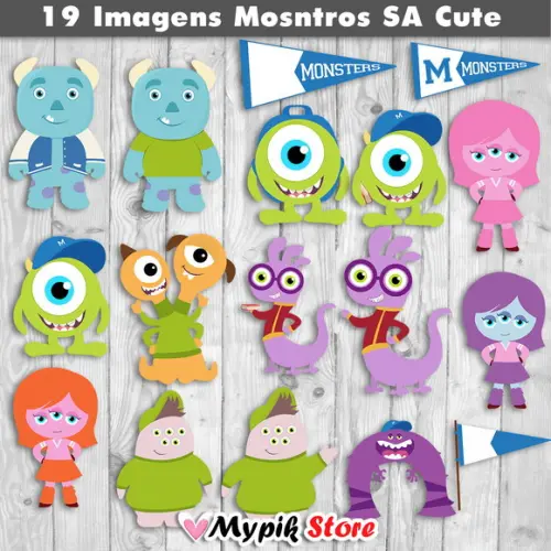 Kit Digital Imagens Monstros S.A Cutes - 02