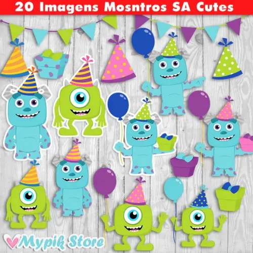Kit Digital Imagens Monstros S.A Cutes - 04