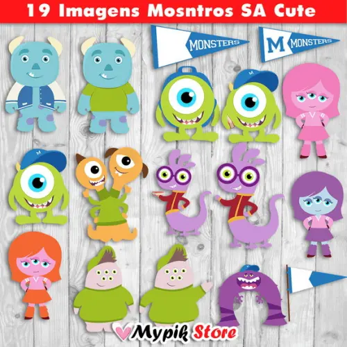 Kit Digital Imagens Monstros S.A Cutes - 02
