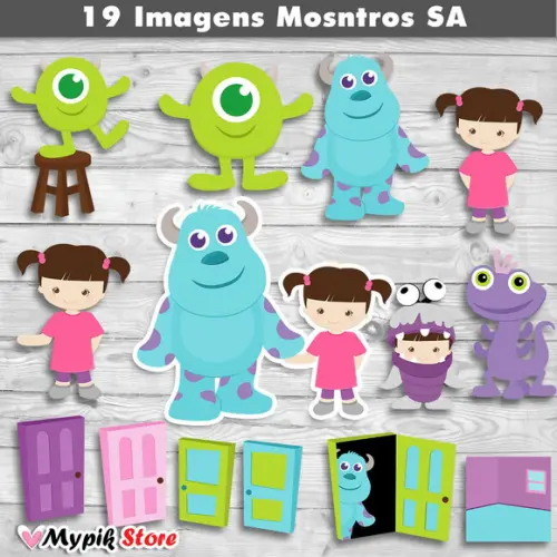 Kit Digital Imagens Monstros S.A Cutes - 01