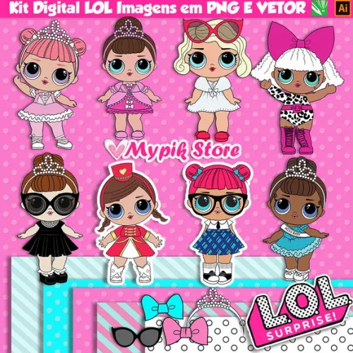 Kit Digital LOL Surprise Vetores em Alta Resolução