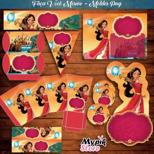 Kit Digital Moldes png Elena de Avalor - DY Faça Você mesmo