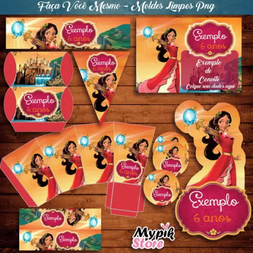 Kit Digital Moldes png Elena de Avalor - DY Faça Você mesmo