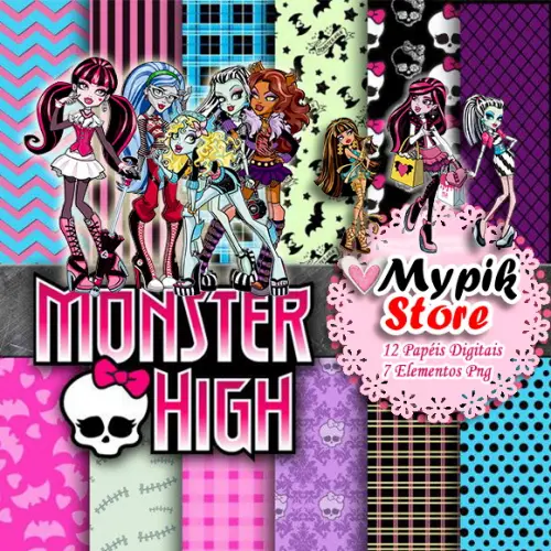 Kit Digital Monster High Coleção Scrap