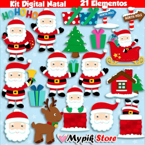 Kit Digital Natal Papai Noel Scrapbook 08