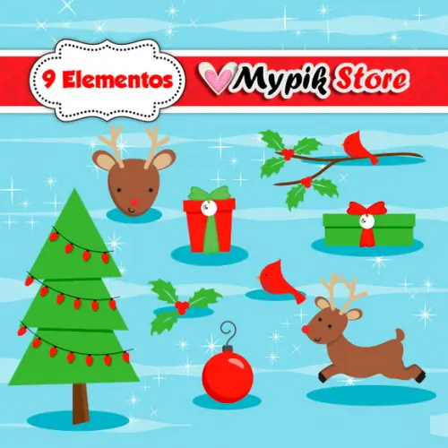 Kit Digital Natal Scrapbook Coleção 09