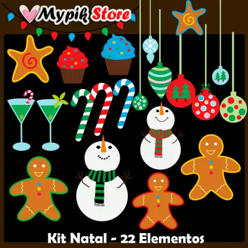 Kit Digital Natal Scrapbook Coleção 12