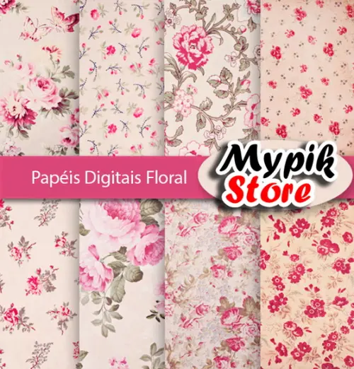 Kit Digital Papel Digital Floral - 47