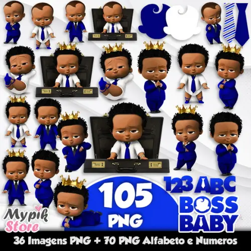 Kit Digital O Poderoso Chefinho Afro Azul