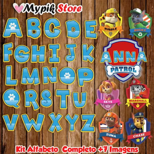 Kit Digital Patrulha Canina Alfabeto e Letras