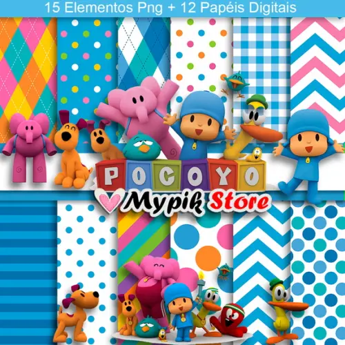 Kit Digital Pocoyo Coleção scrapbook