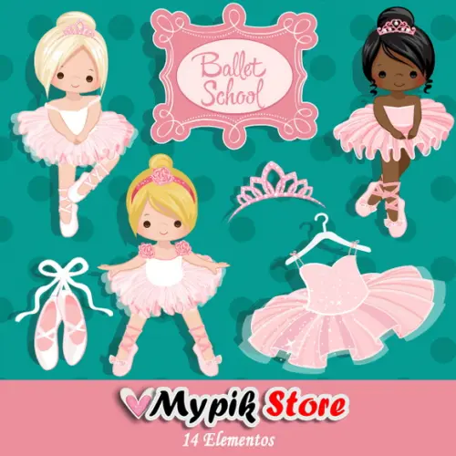 Kit Digital Princesas Bailarina Rosa 03