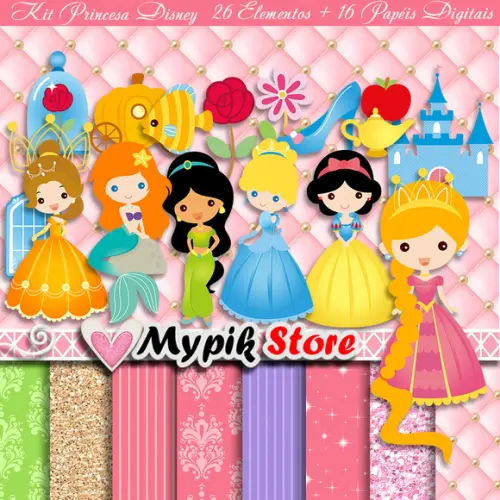 Kit Digital Princesas Scrapbook - 01