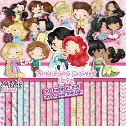 Kit Digital Princesas dia dos Namorados