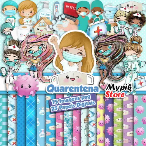 Kit Digital Quarentena - Scrapbook